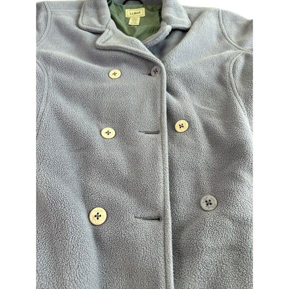 LL BEAN Vintage Women's Button Front Blend Fleece Like Jacket Coat Sz. L Purple - Picture 7 of 9